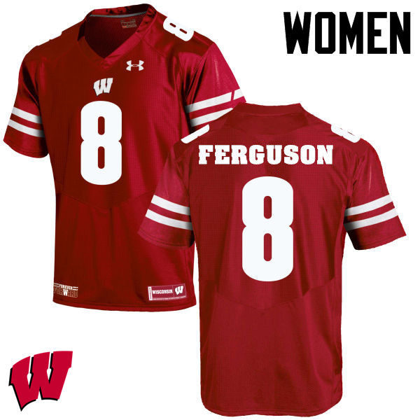 Wisconsin Badgers Women's #8 Joe Ferguson NCAA Under Armour Authentic Red College Stitched Football Jersey OH40W60HN